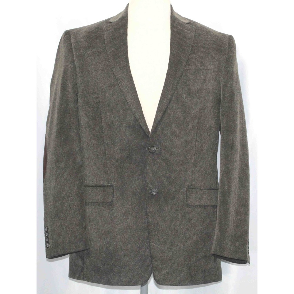 Chaps Brown Corduroy Cotton Blazer‎ Sport Coat Mens Size 42L Elbow Patches